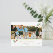 Frohe Weihnachten Gold Mistletoe 3 Foto Collage (Stehend Vorderseite)