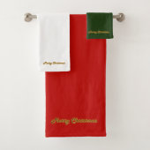 Frohe Weihnachten Gold Mit Monogramm Bath Handtuch Badhandtuch Set (Insitu)