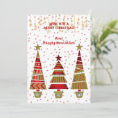 Frohe Weihnachten Gold Ornament Tree Deco Snowflak (Stehend Vorderseite)