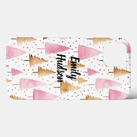 Frohe Weihnachten Gold Pink Tree Case-Mate iPhone Hülle (Rückseite (Horizontal))