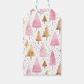 Frohe Weihnachten Gold Pink Tree Geschenkanhänger (Rückseite)