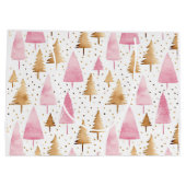 Frohe Weihnachten Gold Pink Tree Große Geschenktüte (Rückseite)