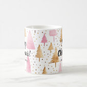 Frohe Weihnachten Gold Pink Tree Kaffeetasse (Mittel)
