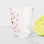 Frohe Weihnachten Gold Pink Tree Schnapsglas (Rechts)