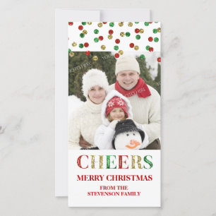 Frohe Weihnachten Gold Red Confetti Foto