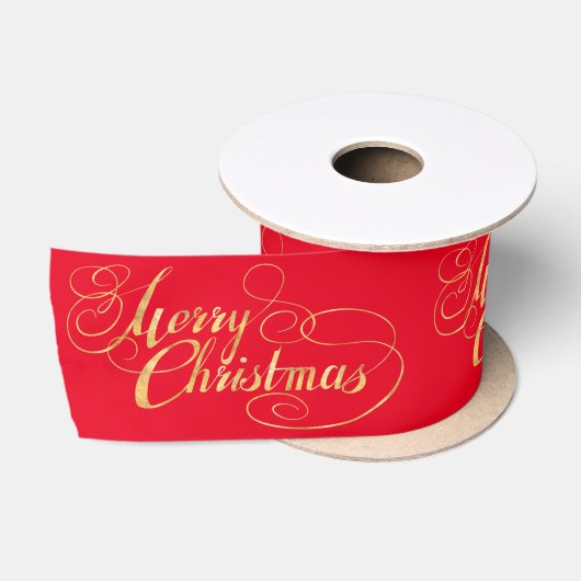 Frohe Weihnachten (GOLD) Satinband (Spule)