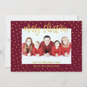 Frohe Weihnachten Gold Script Dot Personalisiertes (Vorderseite)