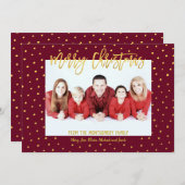 Frohe Weihnachten Gold Script Dot Personalisiertes (Vorne/Hinten)