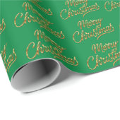Frohe Weihnachten Gold Script Holiday Pattern Geschenkpapier (Rolleneckpunkt)