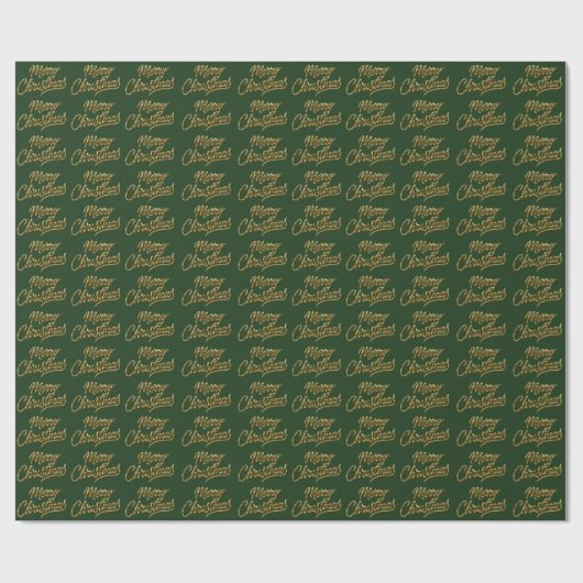 Frohe Weihnachten Gold Script Holiday Pattern Geschenkpapier (Flach)