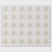 Frohe Weihnachten, Gold & Silver Calligrafy Star Geschenkpapier (Flach)