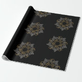 Frohe Weihnachten Gold & Silver Star, Black Large Geschenkpapier (Ungerollt)