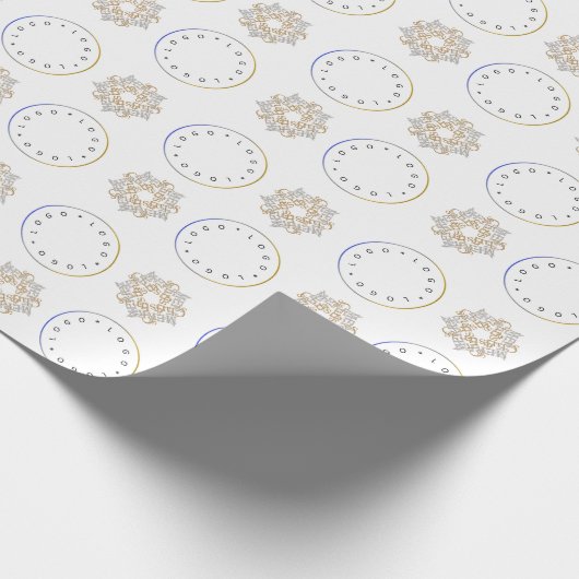 Frohe Weihnachten Gold & Silver Star & Round Logo Geschenkpapier (Ecke)