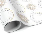 Frohe Weihnachten Gold & Silver Star & Round Logo Geschenkpapier (Rolleneckpunkt)