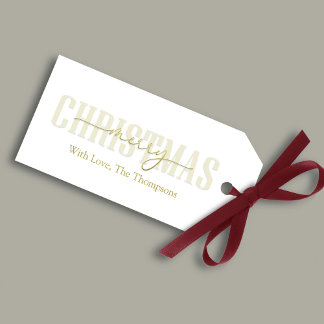 Frohe Weihnachten Gold Simple Calligraphy Geschenkanhänger