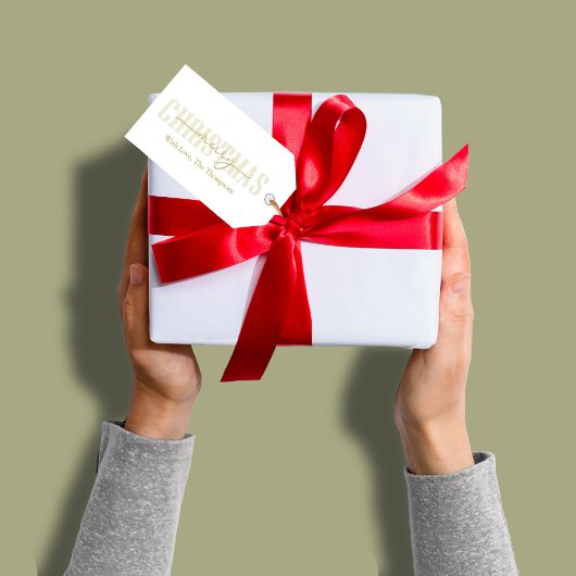 Frohe Weihnachten Gold Simple Calligraphy Geschenkanhänger