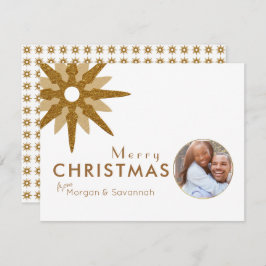 Frohe Weihnachten Gold Snowflake Couple Foto