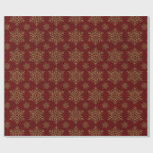 Frohe Weihnachten Gold Snowflake Red Geschenkpapier (Flach)
