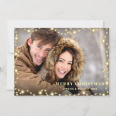 Frohe Weihnachten Gold Sparkle Script FOTO Gruß (Vorderseite)