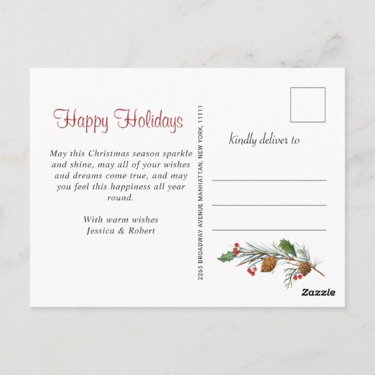 Frohe Weihnachten Gold Sparkle Script FOTO Gruß Postkarte (Rückseite)