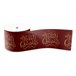 Frohe Weihnachten Gold Typografie Red Holiday Ripsband