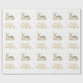 Frohe Weihnachten Gold Typografie & Weihnachtsbaum Geschenkpapier (Flach)