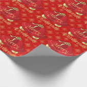 Frohe Weihnachten Gold und Rote Glocken Geschenkpapier (Ecke)