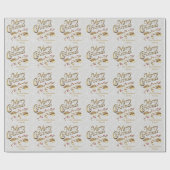Frohe Weihnachten - Gold und Weiß Geschenkpapier (Flach)