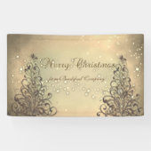 Frohe Weihnachten, Gold, Weihnachtsbaum, Sparkle Banner (Horizontal)