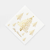 Frohe Weihnachten Gold Weihnachtsbaumen Serviette (Ecke)