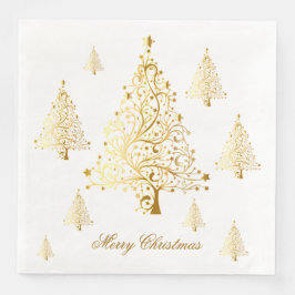 Frohe Weihnachten Gold Weihnachtsbaumen Serviette