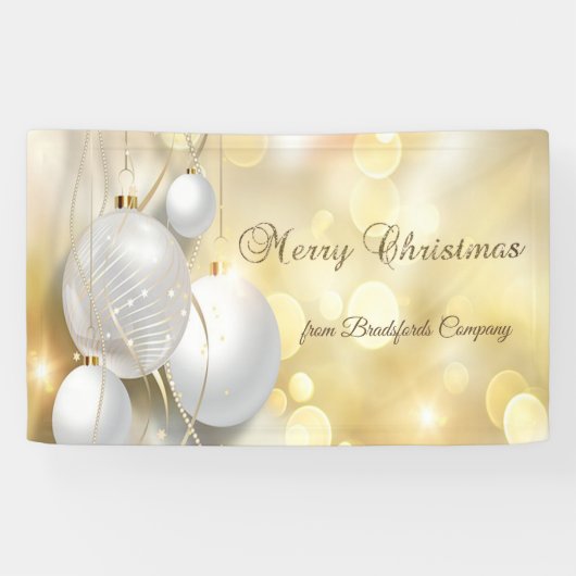 Frohe Weihnachten, Gold Weihnachtsschmuck Banner (Horizontal)