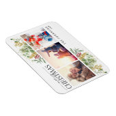 Frohe Weihnachten Gold Winter Botanisches Foto Hol Magnet (Rechte Seite)