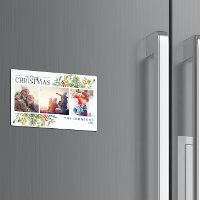 Frohe Weihnachten Gold Winter Foto Holiday Magnet