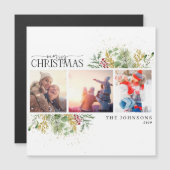 Frohe Weihnachten Gold Winter Foto Holiday Magnet (Vorne/Hinten)