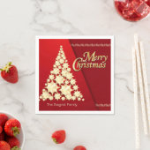 Frohe Weihnachten - Goldbaum auf Rot Serviette (Beispiel)
