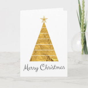 Frohe Weihnachten, Goldbaum, Minimalistischer Urla Karte