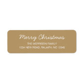 Frohe Weihnachten goldbraune Rücksendeadresse (Vorne)