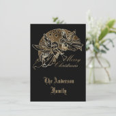 Frohe Weihnachten Golden Angels Trumpet Typografie (Stehend Vorderseite)