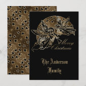 Frohe Weihnachten Golden Angels Trumpet Typografie (Vorne/Hinten)