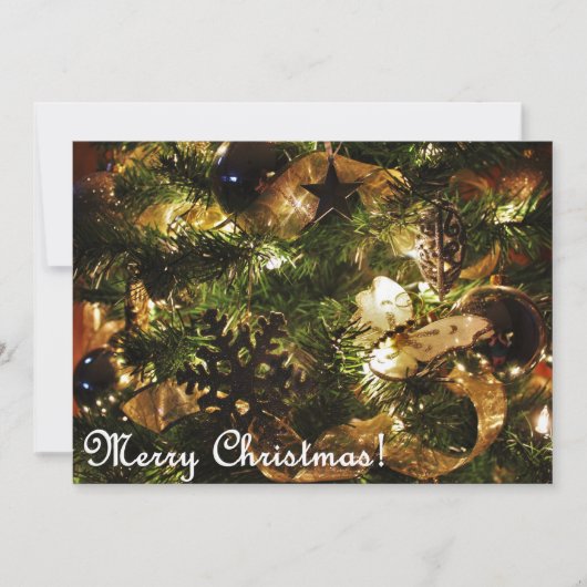 Frohe Weihnachten Golden Butterfly Einladung (Vorderseite)