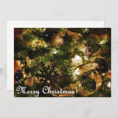 Frohe Weihnachten Golden Butterfly Einladung (Vorne/Hinten)