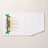 Frohe Weihnachten Golden Christmas Trees Badhandtuch Set (Handtuch)