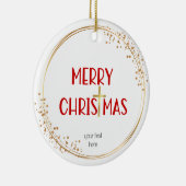 Frohe Weihnachten Golden Cross Weißes Rotes Orname Keramik Ornament (Rechts)