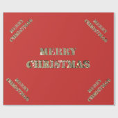Frohe Weihnachten Golden Glitzer Typografie Red Go Geschenkpapier (Flach)