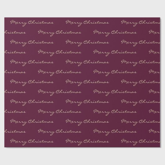 Frohe Weihnachten Golden Holidays Berry Marsala Geschenkpapier (Flach)
