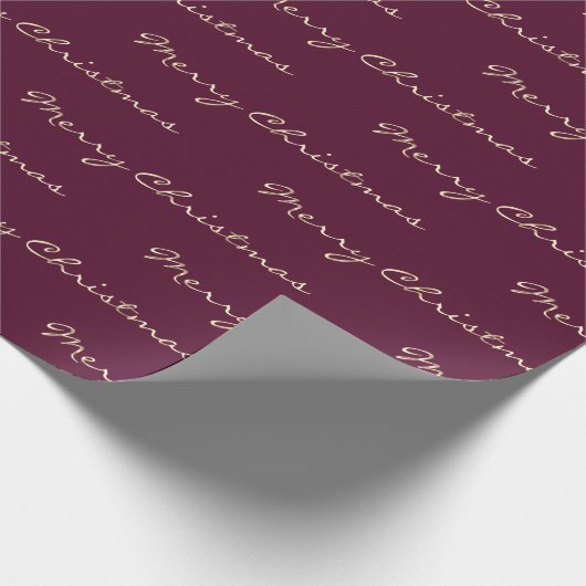 Frohe Weihnachten Golden Holidays Berry Marsala Geschenkpapier (Ecke)