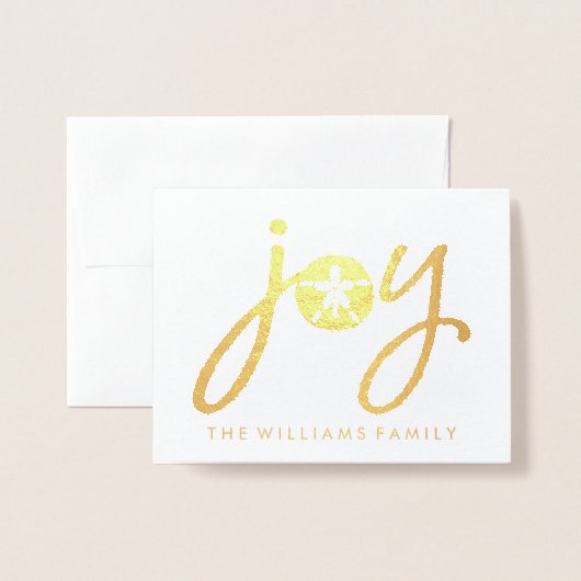 Frohe Weihnachten | Golden Joy Sand Dollar Folienkarte (Vorderseite mit Umschlag)