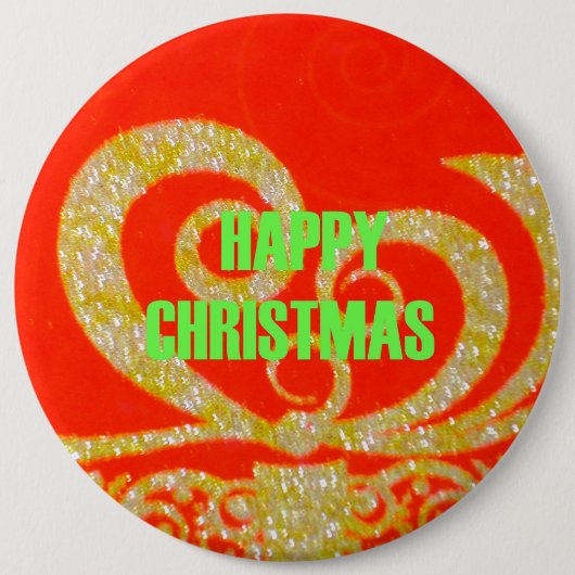 Frohe Weihnachten Golden Red Snow flex Button (Vorderseite)