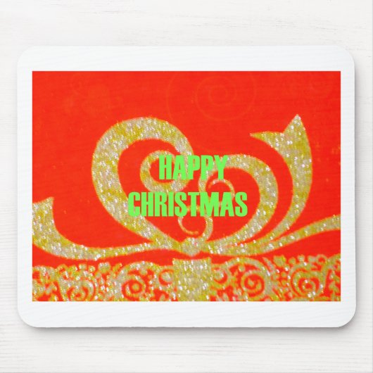 Frohe Weihnachten Golden Red Snow flex Mousepad (Vorne)